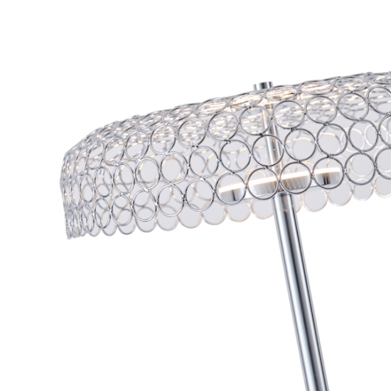 Imagine Lampă de podea metalică rotundă LED 10W 1080Lm 3000K Ø350X1320mm argintie Arte Illumina Perforato