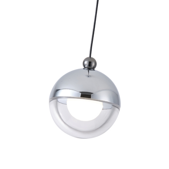 Imagine Lumină suspendată din aluminiu rotund cu LED 6W 500Lm 3000K Ø100×1200mm argintie Arte Illumina Melanie