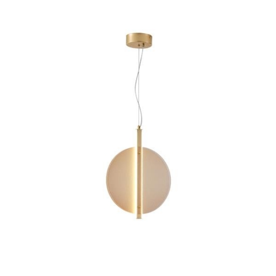 Imagine Lumină suspendată metal-sticlă rotundă LED 12.6W 1500Lm 3000K Ø300X2944mm transparent Arte Illumina Disc