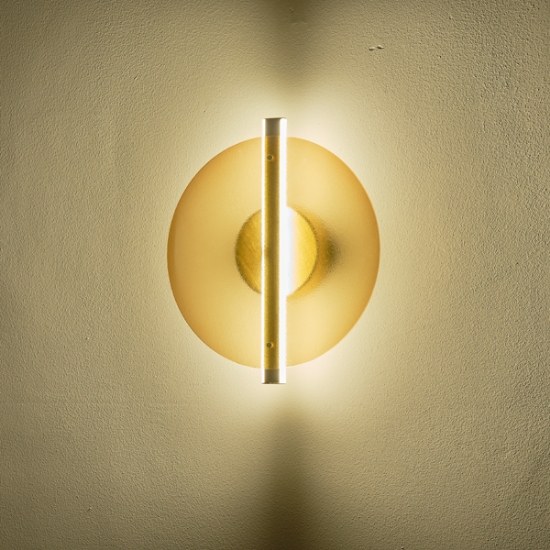 Imagine Aplica de perete din aluminiu-sticlă rotundă LED 10W 1200Lm 3000K 340X120X300mm transparent Arte Illumina Disc