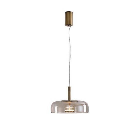 Imagine Lustră suspendată metal-sticlă rotundă LED 8W 960Lm 3000K 300X1390X90mm Koniac Arte Illumina Lobby
