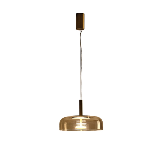 Imagine Lustră suspendată metal-sticlă rotundă LED 8W 960Lm 3000K 300X1390X90mm Koniac Arte Illumina Lobby