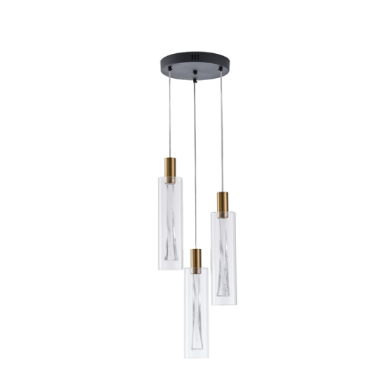 Imagine Lumină suspendată din sticlă 3 lumini LED 21W 2500Lm 3000K Ø250X1630mm transparent Arte Illumina Vial