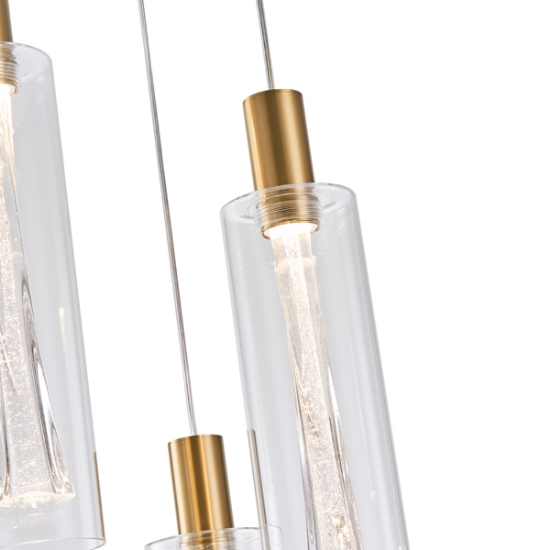 Imagine Lumină suspendată din sticlă 3 lumini LED 21W 2500Lm 3000K Ø250X1630mm transparent Arte Illumina Vial