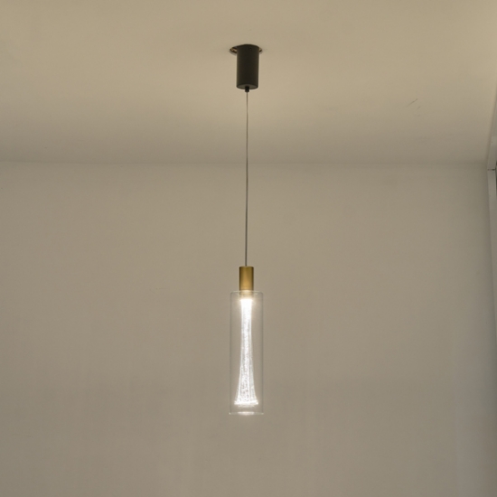 Imagine Lumină suspendată din sticlă cu LED 8W 780Lm 3000K Ø90X1700mm transparent Arte Illumina Vial