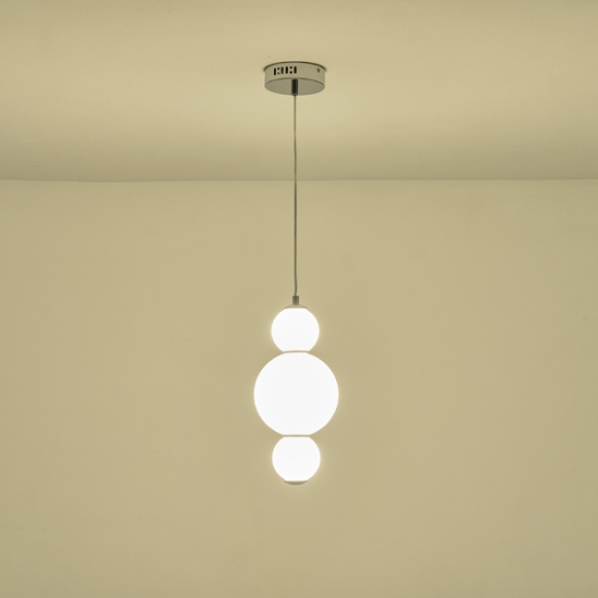 Imagine Lampa suspendată din aluminiu-sticlă LED 12.6W 1440Lm 3000K Ø175X1898mm alb ARTE ILLUMINA BLOSSOM