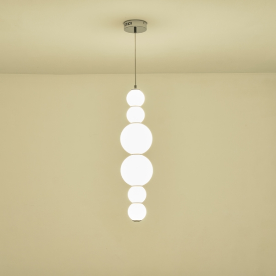 Imagine Lampa suspendată din aluminiu-sticlă LED 24W 2800Lm 3000K Ø175X2262mm albă Arte Illumina Blossom