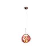 Imagine Lumină suspendată acrilică rotundă cu un singur LED 6W 360Lm 3000K Ø300x1200mm roz-aurie Arte Illumina Picadilly