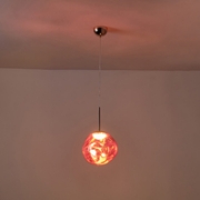 Imagine Lumină suspendată acrilică rotundă cu un singur LED 6W 360Lm 3000K Ø300x1200mm roz-aurie Arte Illumina Picadilly