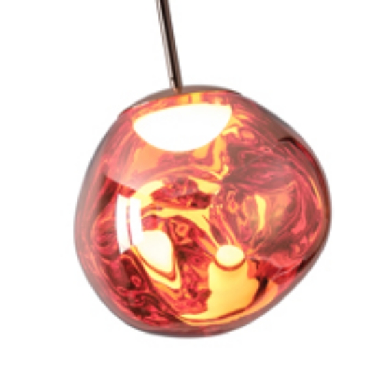 Imagine Lumină suspendată acrilică rotundă cu un singur LED 6W 360Lm 3000K Ø300x1200mm roz-aurie Arte Illumina Picadilly