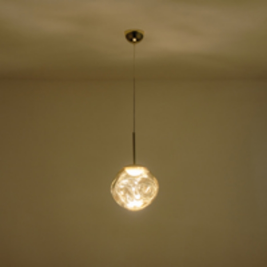 Imagine Lampa suspendată acrilică rotundă cu un singur LED 6W 360Lm 3000K Ø300x1200mm aurie Arte Illumina Picadilly