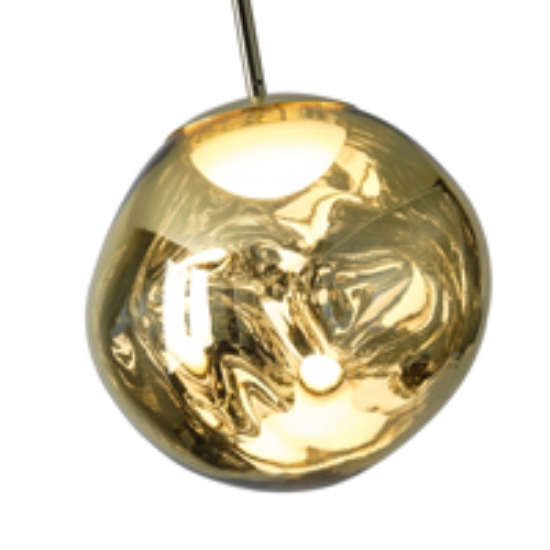 Imagine Lampa suspendată acrilică rotundă cu un singur LED 6W 360Lm 3000K Ø300x1200mm aurie Arte Illumina Picadilly