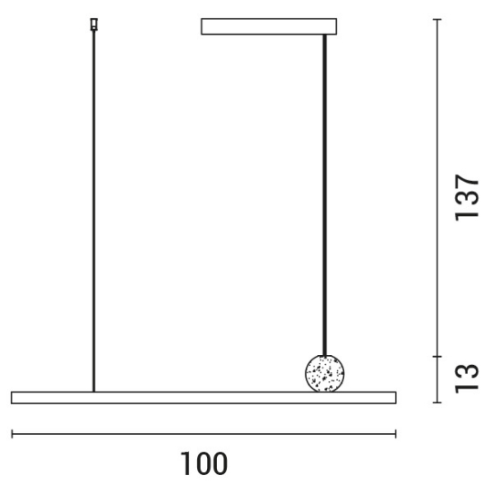 Imagine Lumină suspendată din aluminiu liniar cu LED 18W 1308Lm 3CCT (3000-4000-6000K) 1500X1000mm negru Arte Illumina Trama
