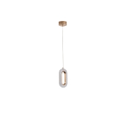 Imagine Lustră suspendată din aluminiu-acrilic cu un singur LED 9W 780Lm 3000K 120X1300mm roz-aurie Arte Illumina Kriko