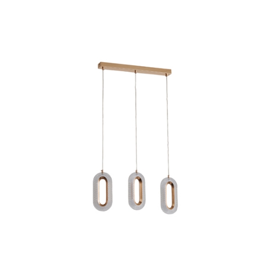 Imagine Lumină suspendată din aluminiu-acril 3 lumini LED 26W 2254Lm 3000K 570X1290mm roz-aurie Arte Illumina Kriko