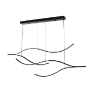 Imagine Lumină suspendată din aluminiu-silicon LED 30W 2260Lm 3000K 30X1200X1450mm neagră Arte Illumina Waves