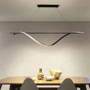 Imagine Lumină suspendată din aluminiu-silicon LED 12W 780Lm 3000K 1200X1400mm neagră Arte Illumina Waves
