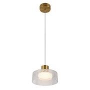 Imagine Lumină suspendată din aluminiu-metal-acrilic LED 8W 624Lm 3000K Ø200X1355mm bronz-transparent Arte Illumina Nimbus