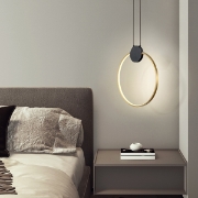 Imagine Lumină suspendată din aluminiu-silicon rotund LED 10W 1170Lm 3000K 400X1700mm negru-bronz Arte Illumina Aero