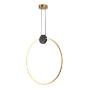 Imagine Lumină suspendată din aluminiu-silicon rotund LED 20W 1820Lm 3000K 595X1890mm negru-bronz Arte Illumina Aero