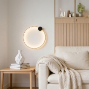 Imagine Aplica de perete din aluminiu-silicon rotund LED 9W 1170Lm 3000K Ø300X338mm negru-bronz Arte Illumina Aero
