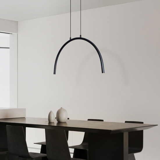 Imagine Lumină suspendată din aluminiu-metal LED 5W 448Lm 3000K 600X20X1500mm neagră Arte Illumina Apsis