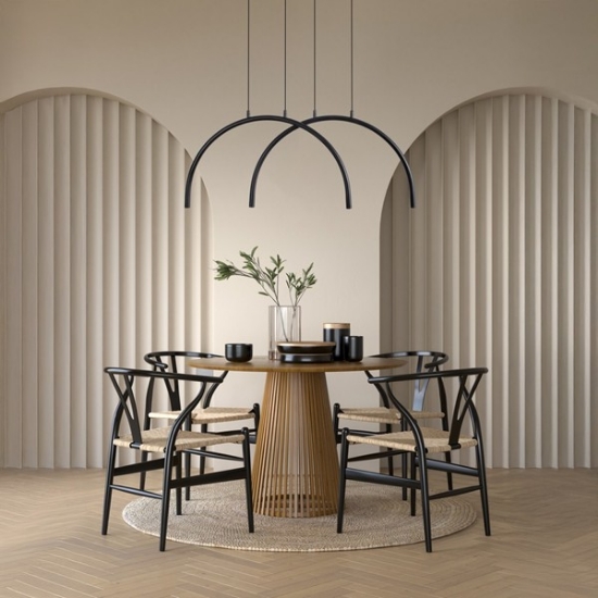 Imagine Lumină suspendată din aluminiu-metal 2 lumini LED 10W 896Lm 3000K 840X20X1500mm negru Arte Illumina Apsis
