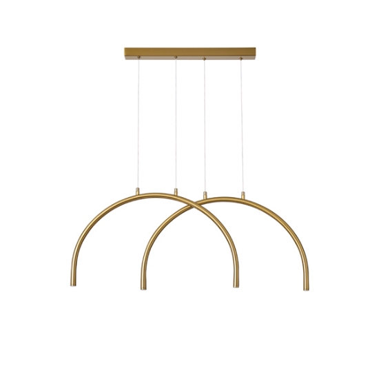 Imagine Lampa suspendată din aluminiu-metal 2 lumini LED 10W 896Lm 3000K 840X20X1500mm bronz Arte Illumina Apsis