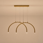 Imagine Lampa suspendată din aluminiu-metal 2 lumini LED 10W 896Lm 3000K 840X20X1500mm bronz Arte Illumina Apsis