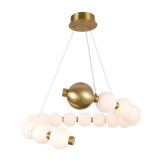 Imagine Lumină suspendată din aluminiu-metal-acril LED 20W 1560Lm 3000K Ø530X1240mm bronz-alb Arte Illumina Trea