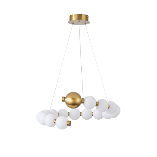 Imagine Lumină suspendată din aluminiu-metal-acril LED 20W 1560Lm 3000K Ø530X1240mm bronz-alb Arte Illumina Trea