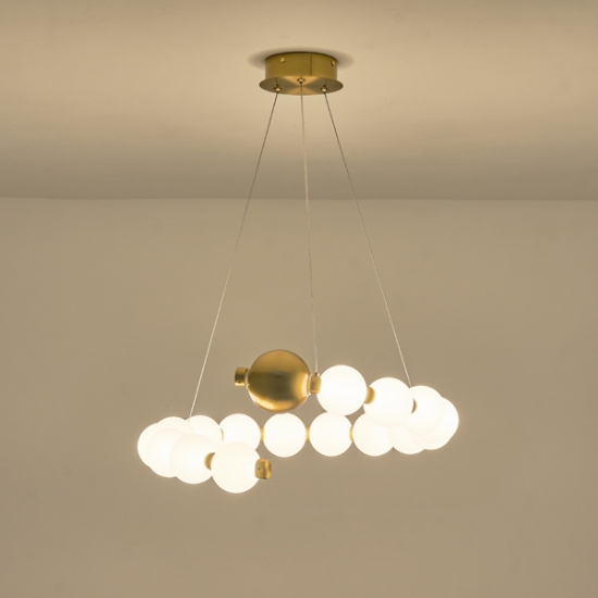 Imagine Lumină suspendată din aluminiu-metal-acril LED 20W 1560Lm 3000K Ø530X1240mm bronz-alb Arte Illumina Trea