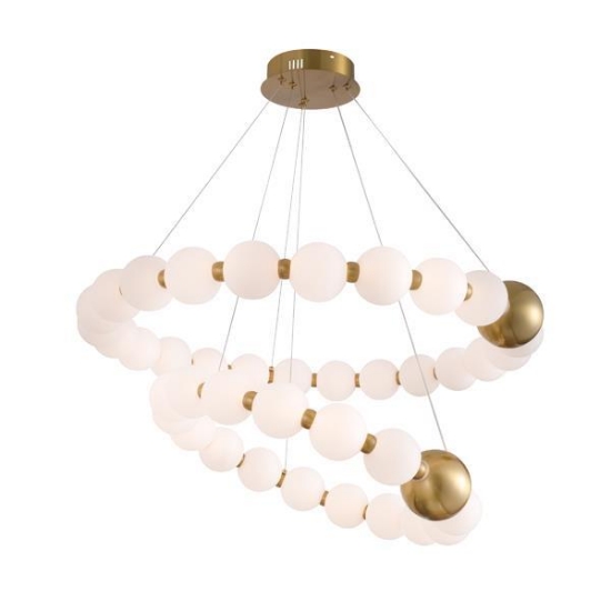Imagine Lumină suspendată din aluminiu-metal-acril LED 40W 2730Lm 3000K Ø720X1275mm bronz-alb Arte Illumina Trea
