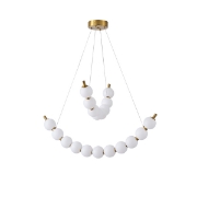 Imagine Lumină suspendată din aluminiu-metal-acrilic LED 19W 1170Lm 3000K 800X400X1420mm bronz-alb Arte Illumina Trea
