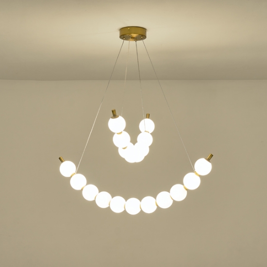 Imagine Lumină suspendată din aluminiu-metal-acrilic LED 19W 1170Lm 3000K 800X400X1420mm bronz-alb Arte Illumina Trea