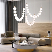 Imagine Lumină suspendată din aluminiu-metal-acril LED 35W 2730Lm 3000K 900X900X1890mm bronz-alb Arte Illumina Trea