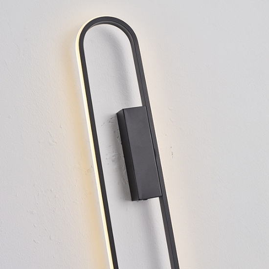 Imagine Aplica de perete din aluminiu LED 18W 2340Lm 3000K 100X800mm neagră Arte Illumina Elix