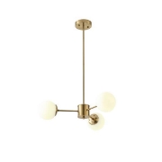 Imagine Lampa suspendată metal-sticlă 3 lumini 3x27 max 3x15W 620x730mm alb-bronz Arte Illumina Orba
