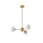 Imagine Lampa suspendată metal-sticlă 3 lumini 3x27 max 3x15W 620x730mm alb-bronz Arte Illumina Orba