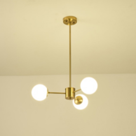Imagine Lampa suspendată metal-sticlă 3 lumini 3x27 max 3x15W 620x730mm alb-bronz Arte Illumina Orba