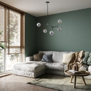 Imagine Lustră metal-sticlă 5 lumini 5xG9 max 5x7W 800x500x900mm negru-gri Arte Illumina Atom