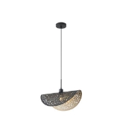 Imagine Lumină suspendată metalică single light 1XE27 max 15W 450X250X1680mm negru-aurie Arte Illumina Galilea