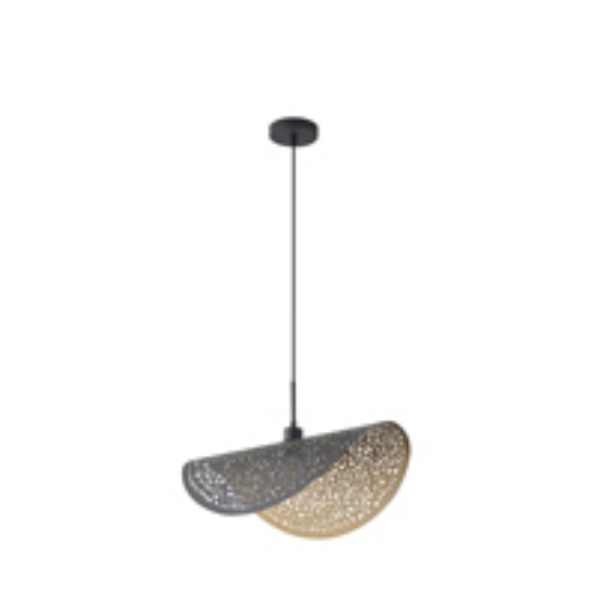 Imagine Lumină suspendată metalică single light 1xE27 max 15W 600x300x1680mm negru-aurie Arte Illumina Galilea