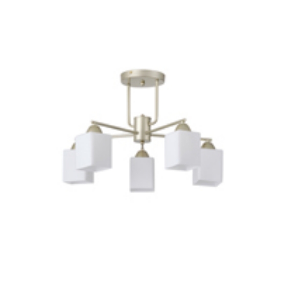 Imagine Lumină suspendată metal-sticlă 5 lumini 5xE27 Max 15W 590x380mm aurie sampanie Arte Illumina Madisson