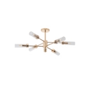 Imagine Lustră metal-sticlă 6 lumini 6XE14 max 8W 830X330mm aurie roz Arte Illumina VINY