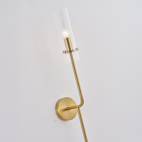 Imagine Aplica metal-sticlă 1XE14 max 8W & 1XG9 max 7W 100X165X800mm aurie-transparentă Arte Illumina Stagona