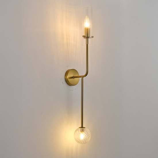 Imagine Aplica metal-sticlă 1XE14 max 8W & 1XG9 max 7W 100X165X800mm aurie-transparentă Arte Illumina Stagona