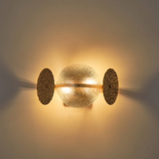 Imagine Aplica metal-sticlă 2 lumini 2XE14 max 8W 160X330X180mm aurie roz Arte Illumina Glow