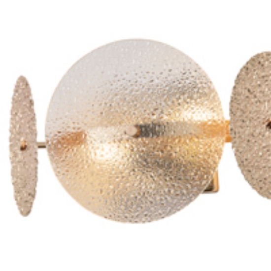 Imagine Aplica metal-sticlă 2 lumini 2XE14 max 8W 160X330X180mm aurie roz Arte Illumina Glow