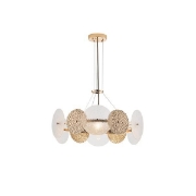 Imagine Lumină suspendată metal-sticlă 6 lumini 6XE14 max 8W 560X670mm aur roz Arte Illumina Glow